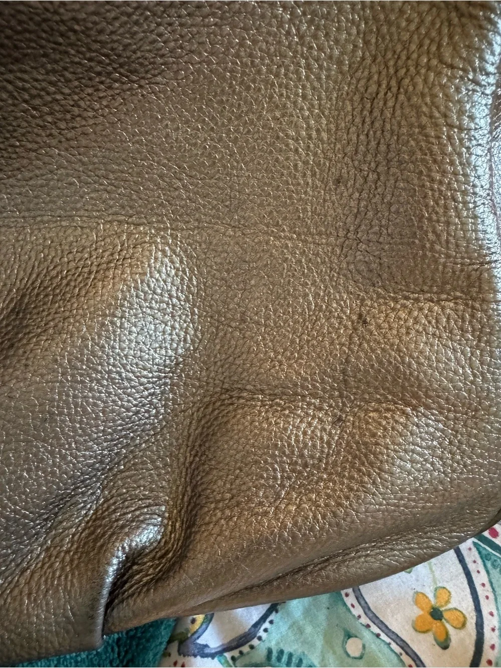 Michael Kors Silver Metallic Fulton Leather Shoulder Tote